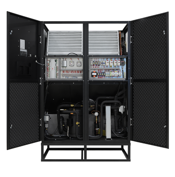 Unidade de precisão Airsys integrando Free Cooling e Inverter para máxima eficiência energética