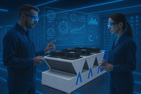 Chiller para Data Center instalado em sala técnica de infraestrutura crítica