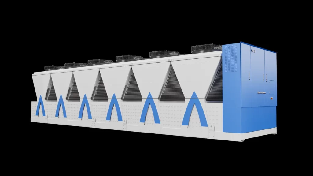 Equipamento chiller centrífugo em planta industrial