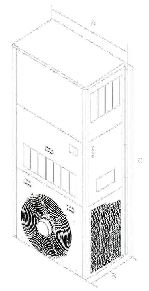 Ar-condicionado de precisão wall mounted instalado