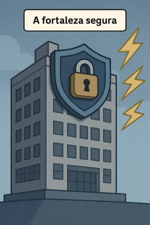 Ele tem segurança, energia reserva e sistemas de proteção. Assim, as informações ficam seguras e nunca param de funcionar!