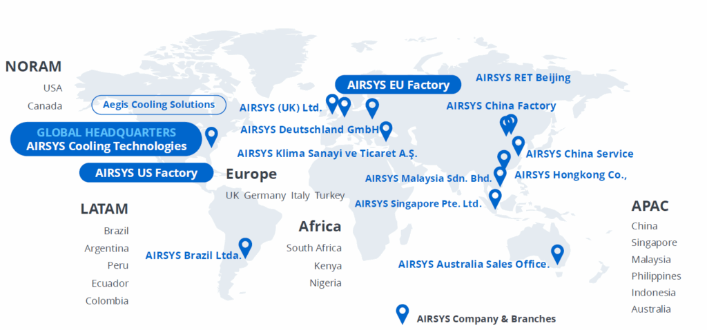 Mapa Airsys de atuação
