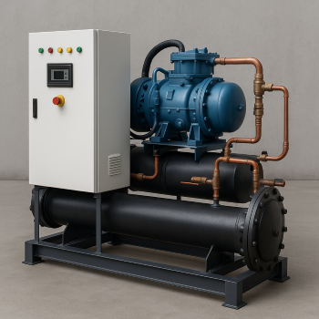 Chiller a água com torres de resfriamento em sistema HVAC